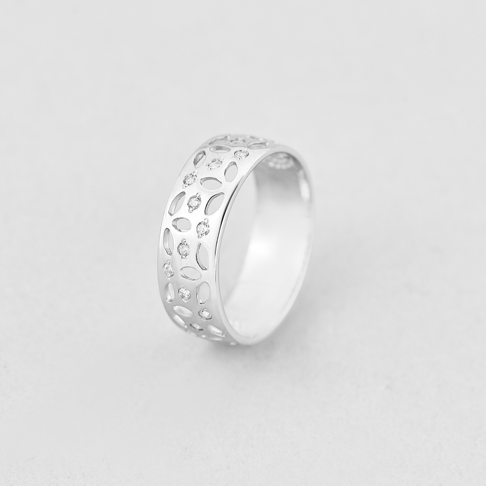 

Серебряное кольцо Minimal 1278white-19.5 19.5
