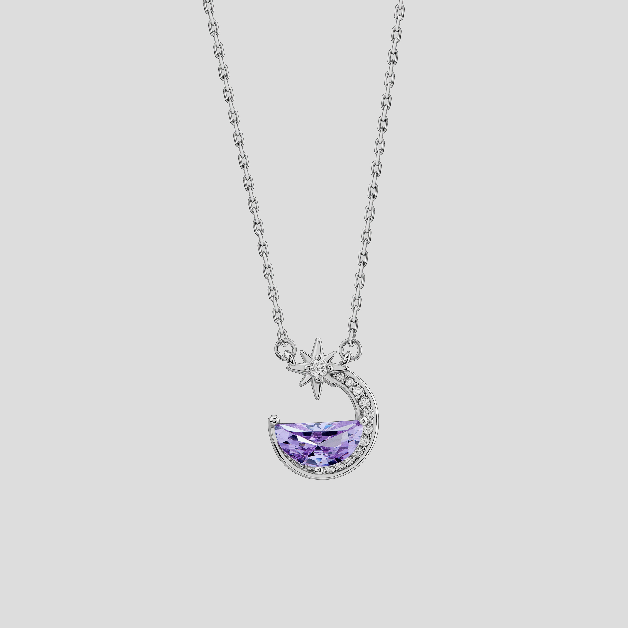 

Серебряная подвеска Minimal 61123р-purple