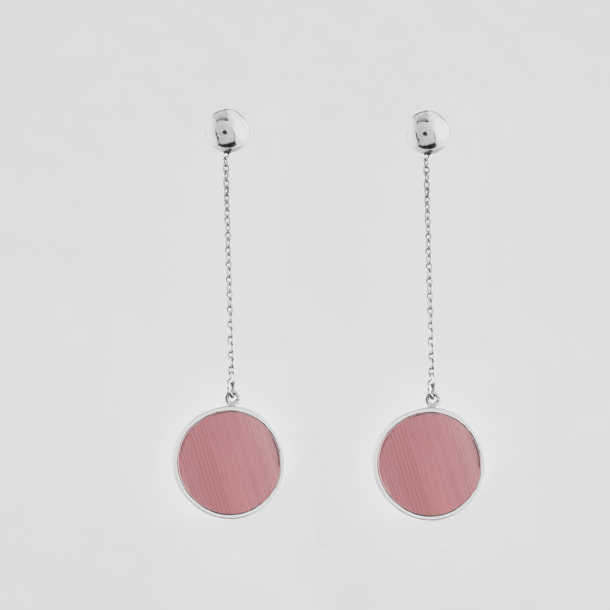 

Серебряные серьги Minimal 1351-pink