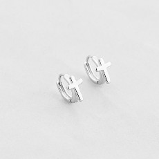 Серьги кресты серебро