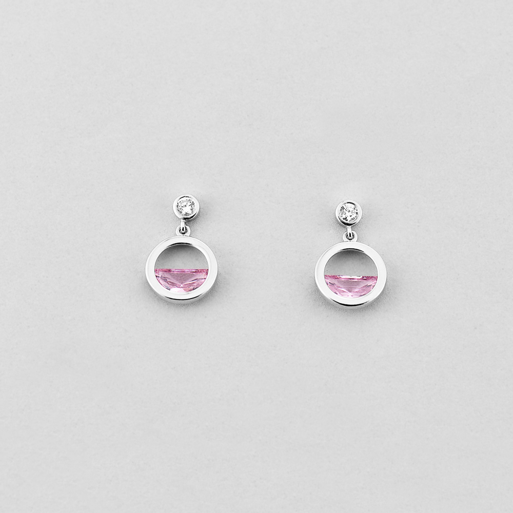 

Серебряные серьги Minimal 21126-pink