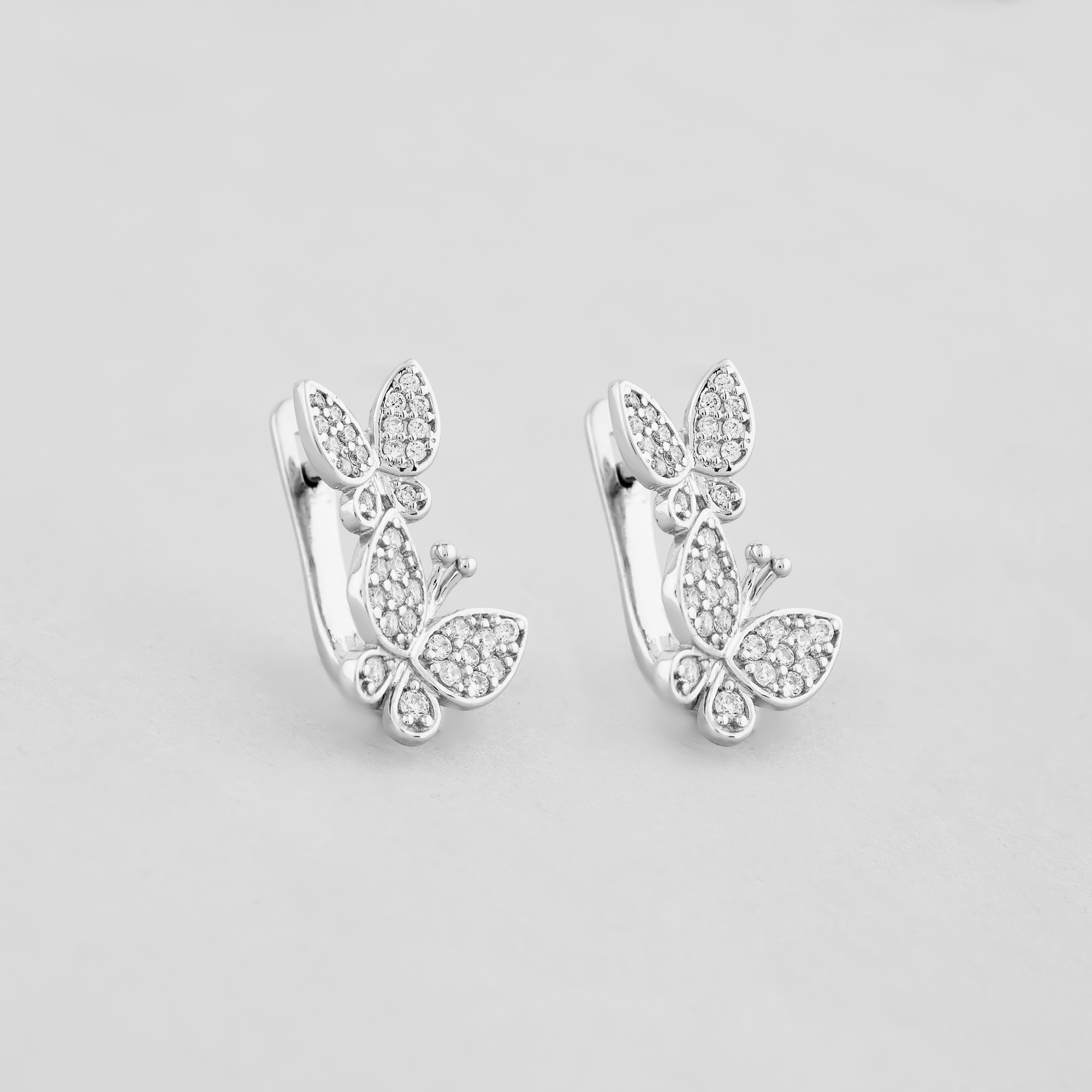 

Серьги Серебристые Бабочки