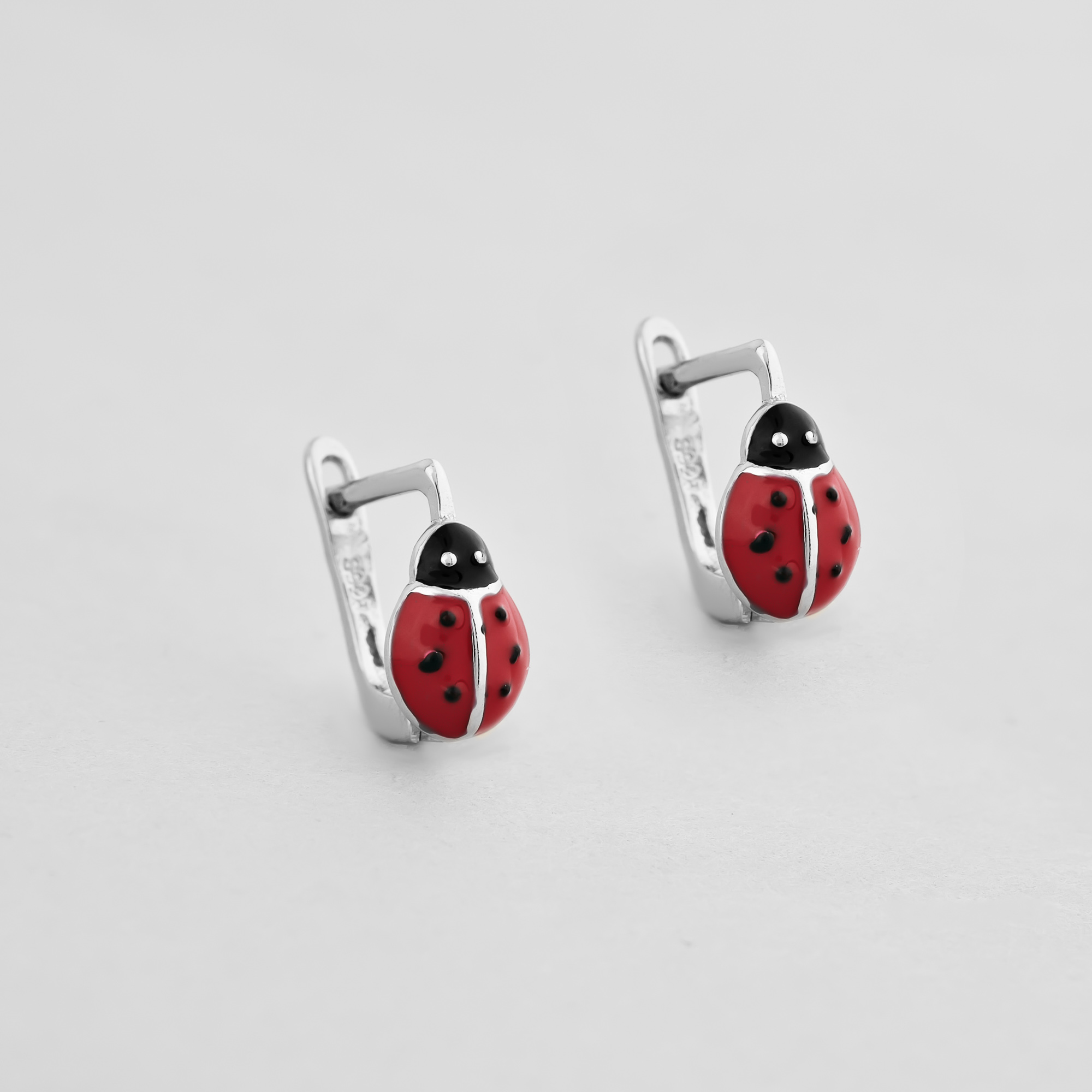 

Серьги Божья коровка