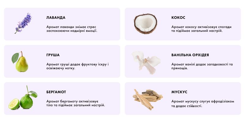 Компоненти парфумів Love scent