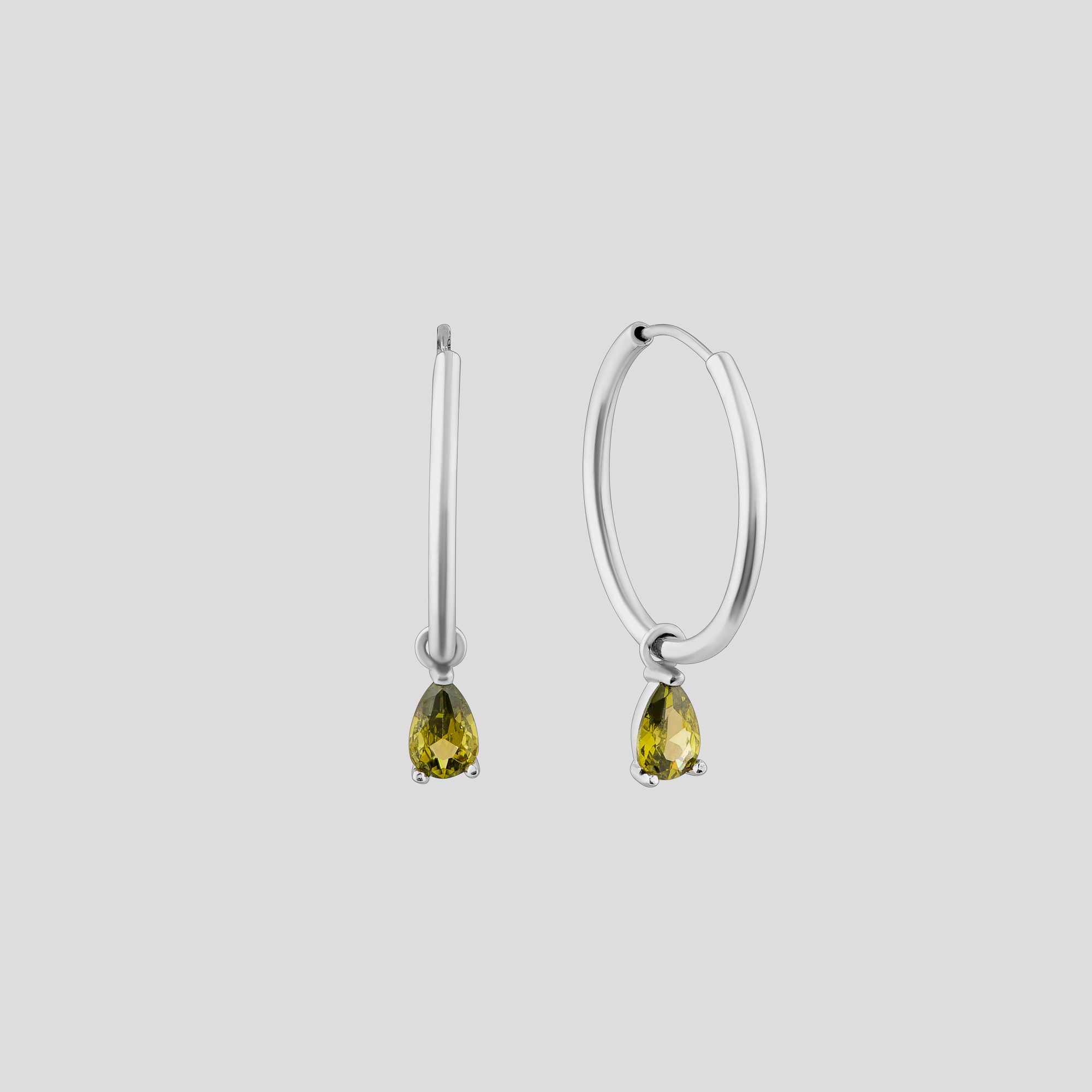 

Серебряные серьги Minimal 26120ol-зелений