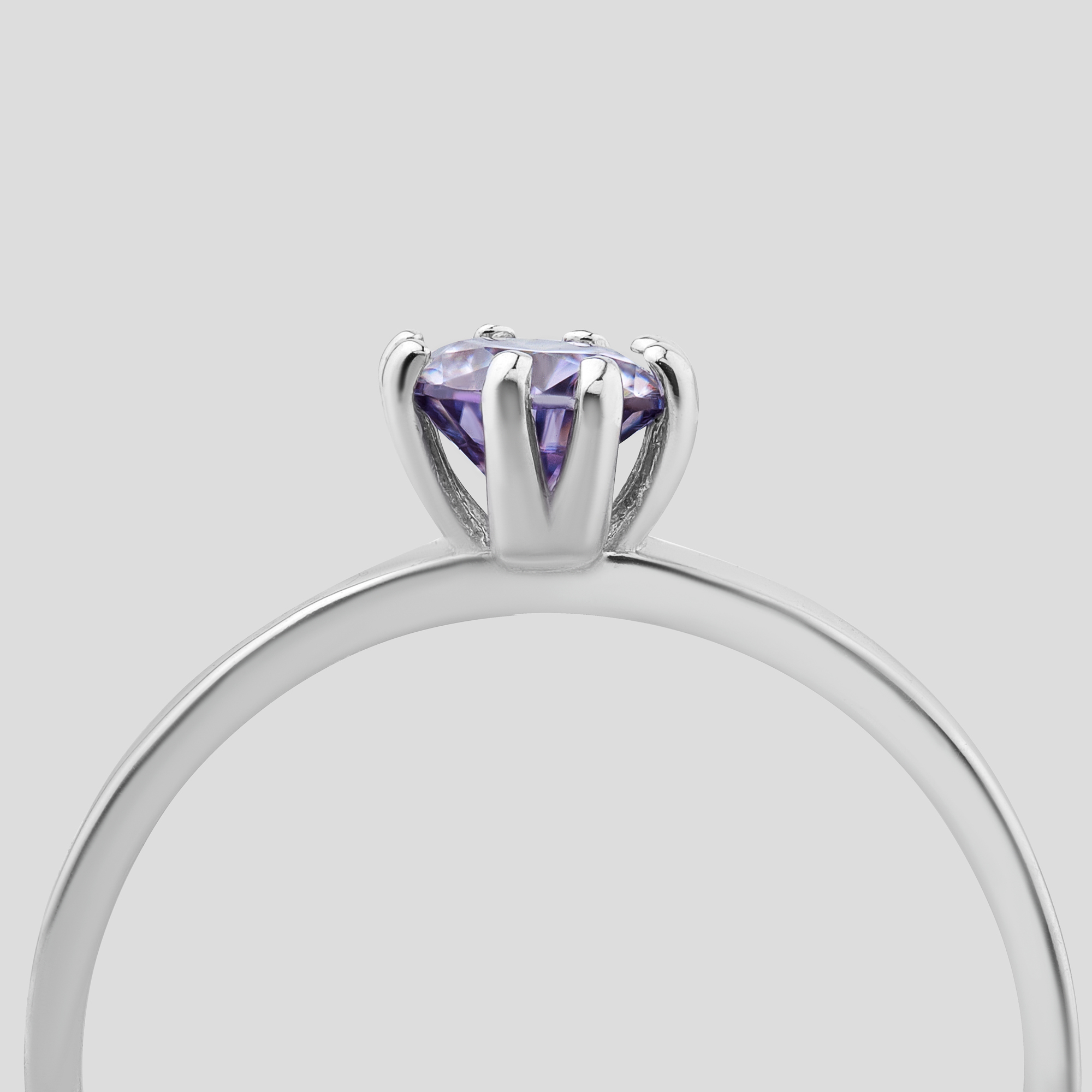 

Серебряное кольцо Minimal МН-18к-purple- 17