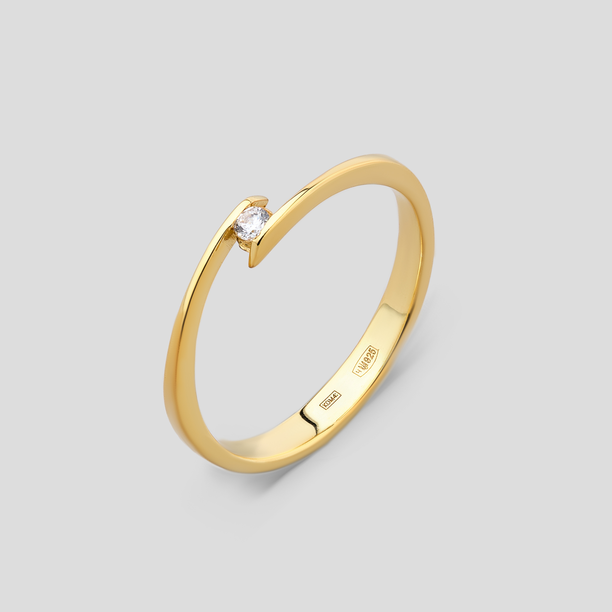 

Серебряные кольца с позолотой Minimal СД-006з- 16